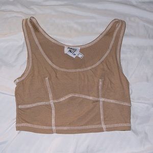 Princess Polly crop top. Size US 4. Light brown with some outlining design